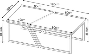 Coffee Table Set Verona P0024623 - White White