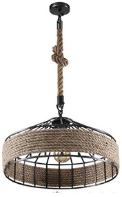 Φωτιστικό Οροφής Poli 01147 Black GloboStar Rope, Metal