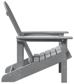 vidaXL Καρέκλα Adirondack  Ανοιχτό γκρι 74x82x91 cm HDPE
