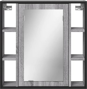 vidaXL Καθρέφτης Μπάνιου Ντουλάπι Γκρι Sonoma 60x16x60 εκ Επεξ. Ξύλο