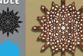 Σετ των 2 Intra απο ξύλο plywood 3mm-4mm πάχος 3d Layered Mandala Design Δίασταση 30x30 cm INTRAFABR-72953758