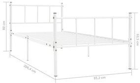 Πλαίσιο Κρεβατιού Λευκό 90 x 200 εκ. Μεταλλικό - Λευκό