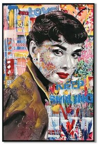 ΠΙΝΑΚΑΣ ΣΕ ΚΑΜΒΑ ΜΕ ΠΛΑΣΤΙΚΟ ΠΛΑΙΣΙΟ Audrey Hepburn 62x4x92cm