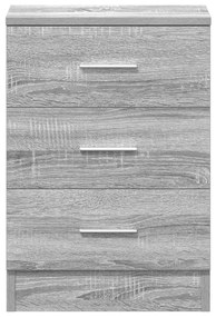 vidaXL Κομοδίνα 2 Τεμ. Γκρι Sonoma 38x35x56 εκ. από Επεξεργασμένο Ξύλο