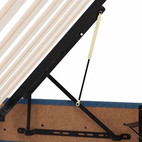 vidaXL LED Κρεβάτι αποθήκευσης με στρώμα Μπλε 200 x 200 cm Ύφασμα