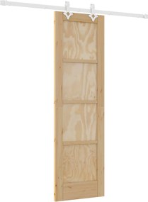 vidaXL Συρόμενη Πόρτα Φυσικό και Λευκό 61 x 198,5 εκ.