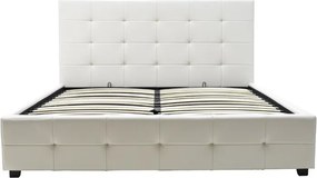 Κρεβάτι Roi pakoworld 160x200 PU λευκό ματ + αποθηκευτικό χώρο