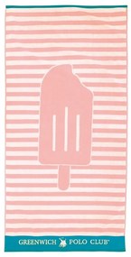 Πετσέτα Θαλάσσης Παιδική 3892 Pink-White Greenwich Polo Club Θαλάσσης 70x140cm 100% Βαμβάκι