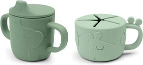 Σετ εκπαιδευτικό/snack ποτηράκι Done By Deer Deer friends Blue 2τμχ