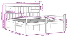 ΚΡΕΒΑΤΙ ΒΙΒΛΙΟΘΗΚΗ ΧΩΡΙΣ ΣΤΡΩΜΑ 180X200 ΕΚ ΜΑΣΙΦ ΞΥΛΟ ΠΕΥΚΟΥ 3322062