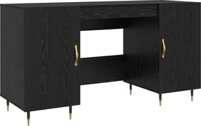 vidaXL Γραφείο με ράφι Μαύρη δρυς 140 x 50 x 75 εκ. Επεξεργασμένο ξύλο