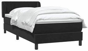 vidaXL Κρεβάτι Boxspring με Στρώμα Μαύρο 90x210 εκ. Βελούδινο