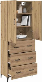 vidaXL Highboard Artisan Oak 69,5 x 34 x 180 εκ. Επεξεργασμένο Ξύλο