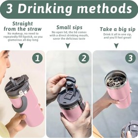 Ποτήρι Θερμός Ανοξείδωτο 900ml με Επιστόμιο και Καλαμάκι