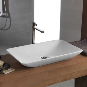 Bianco Ceramica Rio 38060 Λευκός Πορσελάνινος Νιπτήρας Μπάνιου Επιτραπέζιος 60x37,7 cm