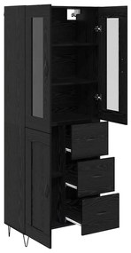 vidaXL Highboard Μαύρη Οξυά 69,5 x 34 x 90 εκ. Επεξεργασμένο ξύλο