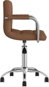 vidaXL Καρέκλα Γραφείου Περιστρεφόμενη Καφέ Υφασμάτινη