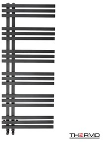 Θερμαινόμενη Πετσετοκρεμάστρα H119x50cm Silk Black Υδραυλική/Ηλεκτρική Λειτουργία Inox 304 Thermo Vivo VIV11950-401