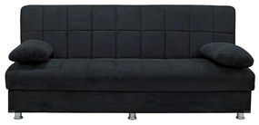 Καναπές Κρεβάτι Τριθέσιος ArteLibre LAURA ΙΙ Μαύρο 190x84x86cm