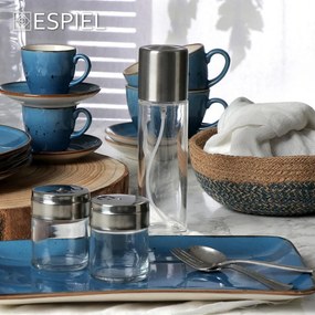 TERRA BLUE ΦΛΙΤΖΑΝΙ &amp; ΠΙΑΤΑΚΙ ΚΑΠΟΥΤΣΙΝΟ 220ML 14x7.5EK ΣΕΤ 6 τμχ - Espiel