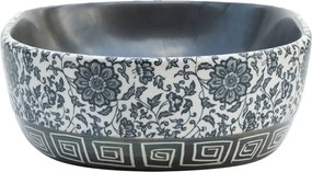 vidaXL Νιπτήρας Οβάλ Μαύρος και Μπλε 47x33x13 εκ. Κεραμικός