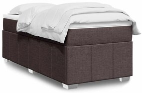 vidaXL Κρεβάτι Boxspring με Στρώμα Σκούρο Καφέ 100x200 εκ. Υφασμάτινο