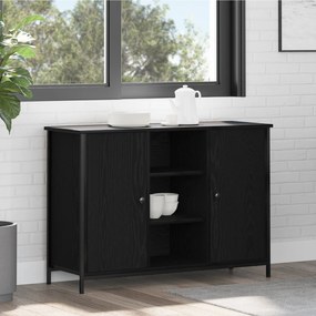 vidaXL Μπουφές Μαύρος Δρυς 100x35x70 εκ. Επεξεργασμένο Ξύλο και Μέταλλο