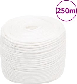 vidaXL Σχοινί Ναυτιλίας Ολόλευκο 8 χιλ. 250 μ. από Πολυπροπυλένιο