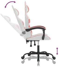 vidaXL Καρέκλα Gaming Λευκό και Ροζ από Συνθετικό Δέρμα