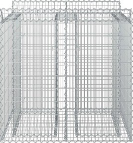 vidaXL Ανασηκωμένο κρεβάτι gabion 2 pcs Ασημί