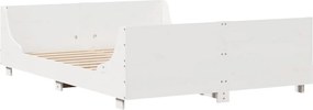 vidaXL Σκελετός Κρεβ. Χωρίς Στρώμα Λευκό 140x200 εκ Μασίφ Πεύκο