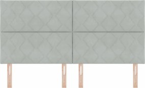 vidaXL Κεφαλάρι Ανοιχτό γκρι 180 cm Βελούδο