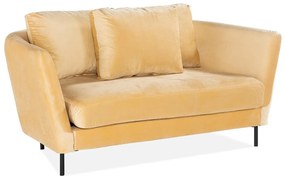 Διθέσιος καναπές Augusta 162, Κίτρινο, 160x100x78cm, Ταπισερί, Πόδια: Μεταλλικά
