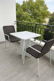 Stewehome Τραπέζι φαγητού μοντέρνο σταθερό τετράγωνο 60x60 cm