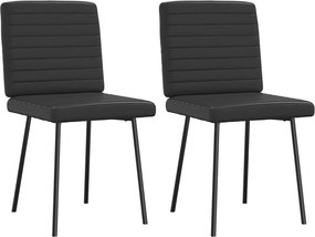 vidaXL Καρέκλες Τραπεζαρίας 2 τεμ. Μαύρες Συνθ. Δέρμα