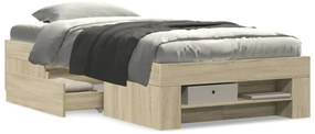 vidaXL Πλαίσιο Κρεβ. Χωρ. Στρώμα Sonoma Δρυς 90 x 190 εκ. Επεξ. Ξύλο