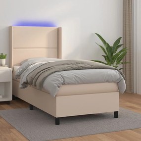 ΚΡΕΒΑΤΙ BOXSPRING ΣΤΡΩΜΑ&amp;LED ΚΑΠΟΥΤΣΙΝΟ 90X200 ΕΚ. ΣΥΝΘ. ΔΕΡΜΑ 3139306