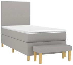 ΚΡΕΒΑΤΙ BOXSPRING ΜΕ ΣΤΡΩΜΑ ΑΝΟΙΧΤΟ ΓΚΡΙ 90X200 ΕΚ. ΥΦΑΣΜΑΤΙΝΟ 3136965