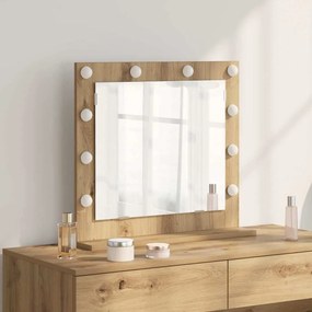 vidaXL Καθρέφτης τουαλέτας με καθρέφτη Artisan Oak 60 x 55 x 18 εκ.