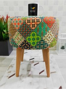 Stewehome ψηλόποδο διακοσμητικό πουφ 38x34x1.25 cm