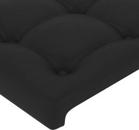 vidaXL Κεφαλάρι Μαύρο 200x5x118/128 εκ. από Συνθετικό Δέρμα