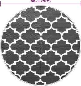 vidaXL Χαλί εξωτερικού χώρου ARAKIL μπλε Ø200 cm PP