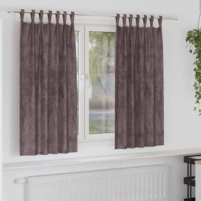 vidaXL Κουρτίνα με κουρτίνες 2 pcs Καφέ 175 x 140 εκ. Βελούδο