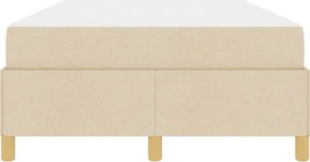 vidaXL Σκελετός Κρεβατιού με στρώμα Κρεμ 120 x 190 cm ύφασμα