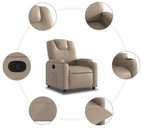 vidaXL Πολυθρόνα Ανακλινόμενη Καπουτσίνο από Συνθετικό Δέρμα