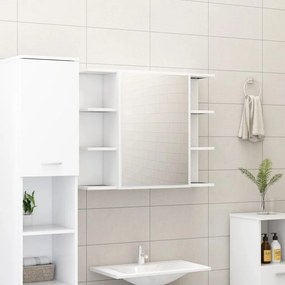 vidaXL Καθρέφτης Μπάνιου με Ντουλάπι Λευκό 80x20,5x64 εκ. Επεξ. Ξύλο