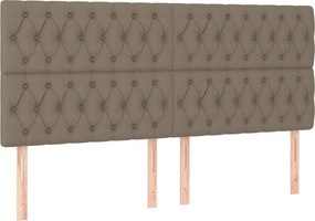 vidaXL Κρεβάτι Boxspring με Στρώμα Taupe 200x200 εκ. Υφασμάτινο