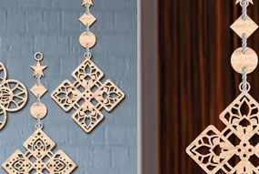 Σετ των 2 Intra απο ξύλο plywood 3mm-4mm πάχος – Ξύλινος Κρεμαστός τοίχος Τέχνη με Δίασταση 20x20 cm INTRAFABR-93706790