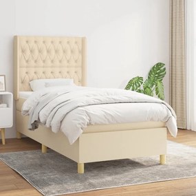 ΚΡΕΒΑΤΙ BOXSPRING ΜΕ ΣΤΡΩΜΑ ΚΡΕΜ 90X200 ΕΚ.ΥΦΑΣΜΑΤΙΝΟ 3132206