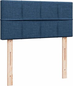vidaXL Κρεβάτι Boxspring με Στρώμα Μπλε 90x190 εκ.Υφασμάτινο